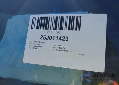 2007 Toyota Camry Se from USA, damaged, VIN 4T1BE46K37U611729